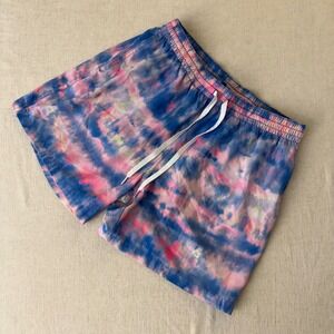 Chubbies Mens Tie Dye Swim Trunks Blue Pink 5.5 Inch Inseam Size Large